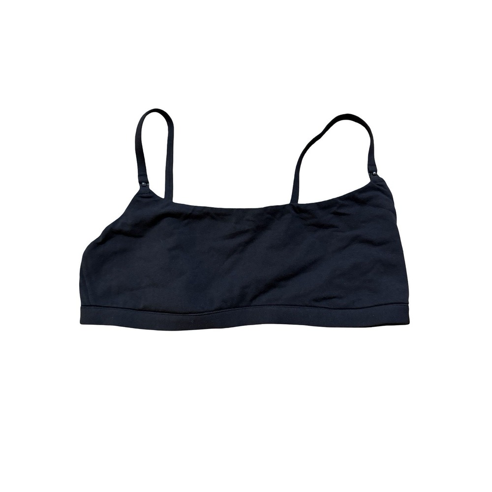 Skims Cotton Jersey Maternity Nursing Scoop Bralette - Soot - Large - NWT - Picture 3 of 5